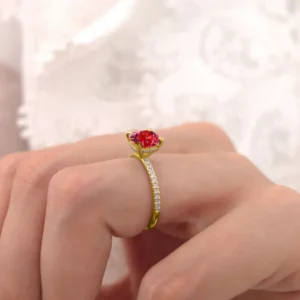 LIVELY - Cushion Ruby Lily Arkwright Diamond Rings