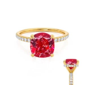 LIVELY - Cushion Ruby Lily Arkwright Diamond Rings