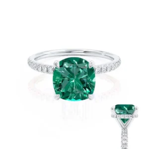 LIVELY - 18k White Gold Petite Hidden Halo Ring