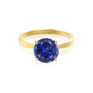 LOTTIE - Blue Sapphire Engagement Ring 18k Yellow Gold