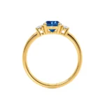 Blue Sapphire Oval Engagement Ring 18k Yellow Gold