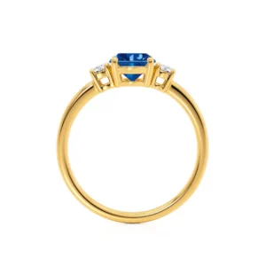 Blue Sapphire Oval Engagement Ring 18k Yellow Gold