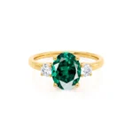 LOUELLA - Oval Emerald Engagement Ring