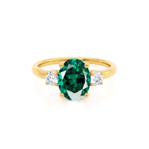 LOUELLA - Oval Emerald Engagement Ring