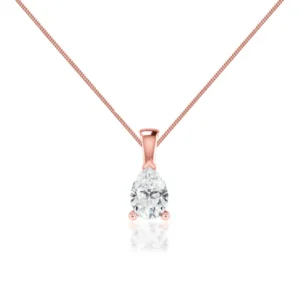 LUCINDA - Pear Lab Diamond Pendant 18k Rose Gold