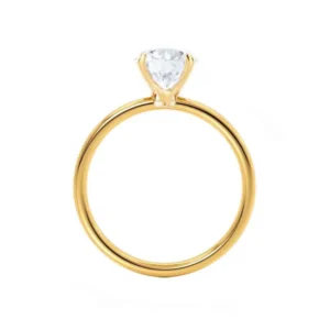 LULU Round Lab Diamond 18k Yellow Gold Solitaire Ring