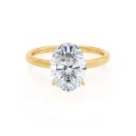 LULU Oval Lab Diamond 18k Yellow Gold Petite Solitaire