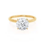 LULU Round Lab Diamond 18k Yellow Gold Solitaire Ring