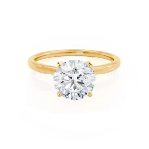 LULU Round Lab Diamond 18k Yellow Gold Solitaire Ring