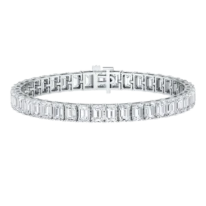 Emerald Vertical 7 Total Carat Lab Diamond Tennis Bracelet 18