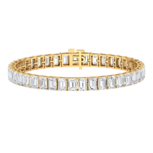 Emerald Vertical 7 Total Carat Lab Diamond Tennis Bracelet 18