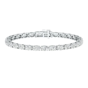Oval Horizontal 5 Total Carat Lab Diamond Tennis Bracelet Pla