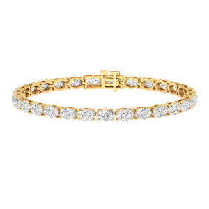 Oval Horizontal 5 Total Carat Lab Diamond Tennis Bracelet 18k
