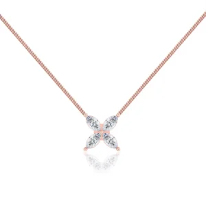 MYLA - Marquise Flower Lab Diamond Necklace 18k Rose Gold