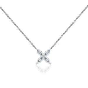 MYLA - Marquise Flower Lab Diamond Necklace 18k White Gold