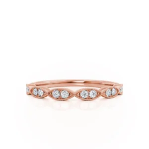 Marquise Shaped Milgrain 18k Rose Gold Eternity