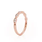 Marquise Shaped Milgrain 18k Rose Gold Eternity