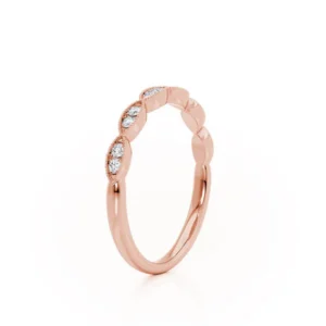 Marquise Shaped Milgrain 18k Rose Gold Eternity
