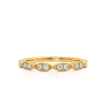 Milgrain 18k Yellow Gold Eternity Wedding Band