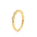 Milgrain 18k Yellow Gold Eternity Wedding Band