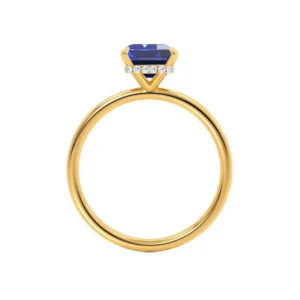 Blue Sapphire & Diamond 18k Yellow Gold Petite Hidden