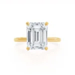 PARIS Emerald Lab Diamond & Diamond 18k Yellow Gold Hidden Halo Solitaire