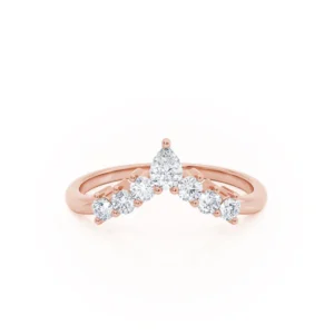 Tiara Pear Wedding Ring 18k Rose Gold
