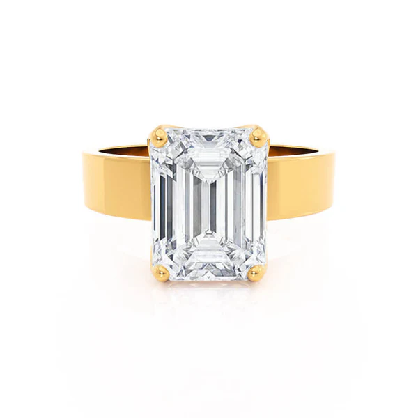 REGENT Emerald Lab Diamond 18k Yellow Gold Solitaire