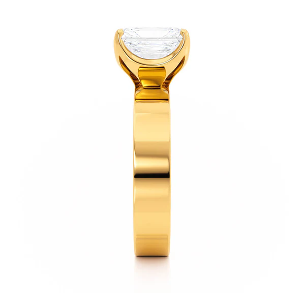 REGENT Emerald Lab Diamond 18k Yellow Gold Solitaire
