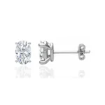 Savannah Oval Lab Diamond 950 Platinum Stud Earrings