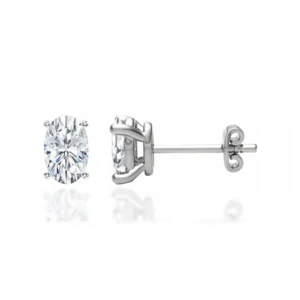 Savannah Oval Lab Diamond 950 Platinum Stud Earrings