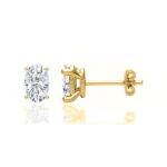 Savannah Oval Lab Diamond 18k Yellow Gold Stud Earrings