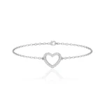 Lab Diamond Pave Heart Bracelet 18k White Gold