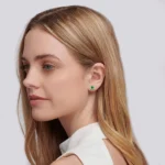 TYME - Bezel Edge Emerald Earrings 18k Yellow Gold