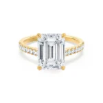 VIOLA Emerald Lab Diamond 18k Yellow Gold Shoulder Set