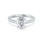 VIOLA Oval Lab Diamond Platinum Shoulder Set