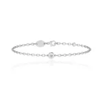 Lab Diamond Bezel Solitaire Bracelet 18k White Gold