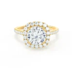 BLUSH Round Lab Diamond 18k Yellow Gold Petite Halo Ring