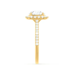 BLUSH Round Lab Diamond 18k Yellow Gold Petite Halo Ring