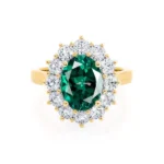 DIANA - Emerald & Lab Diamond 18k Yellow Gold