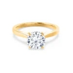 LILLIE Round Lab Diamond 18K Yellow Gold 6 Prong Knife Edge Solitaire Ring