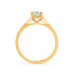 ELENA Round Lab Diamond Solitaire 18k Yellow Gold Cathedral Ring