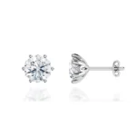 Eloise Round Lab Diamond Platinum Round Stud Earrings