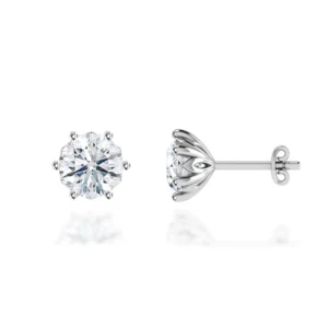 Eloise Round Lab Diamond Platinum Round Stud Earrings