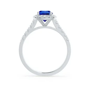 ESME Grown Blue Sapphire & Diamond Platinum Halo