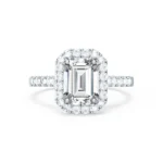 ESME Emerald Lab Diamond & Diamond 18k White Gold Halo