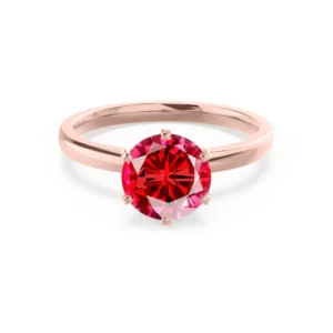 JULIET - Ruby Solitaire Engagement Ring 18k Rose Gold