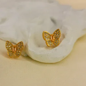 Pave Butterfly Stud Earrings