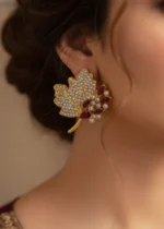 Ruby - Leaf Tops Pair Stud Earrings