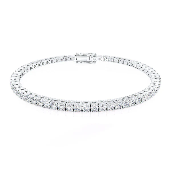 5 Total Carat Lab Diamond Tennis Bracelet 18k White Gold